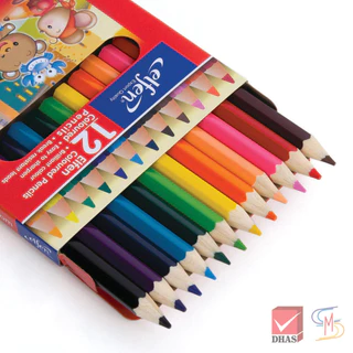 Elfen เอลเฟ่น สีไม้ ดินสอสีไม้ แท่งสั้น 12 สี จำนวน 1 กล่อง