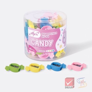 Elfen กบเหลา กบเหลาดินสอ EF-S4 ลูกกวาด คละสี (1 กระปุก)