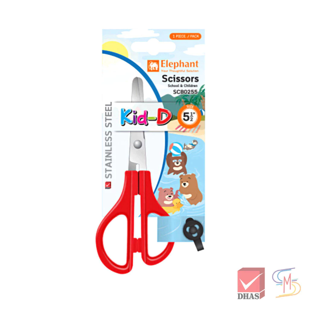 Elephant ตราช้าง กรรไกร SCB0255 (KID-D) ขนาด 5 1/2 นิ้ว สีแดง