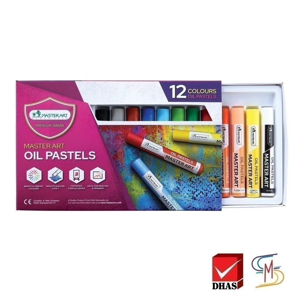 Master Art มาสเตอร์อาร์ต สีชอล์ก สีชอล์กน้ำมัน 12 สี จำนวน 1 กล่อง ( สีชอล์ค )