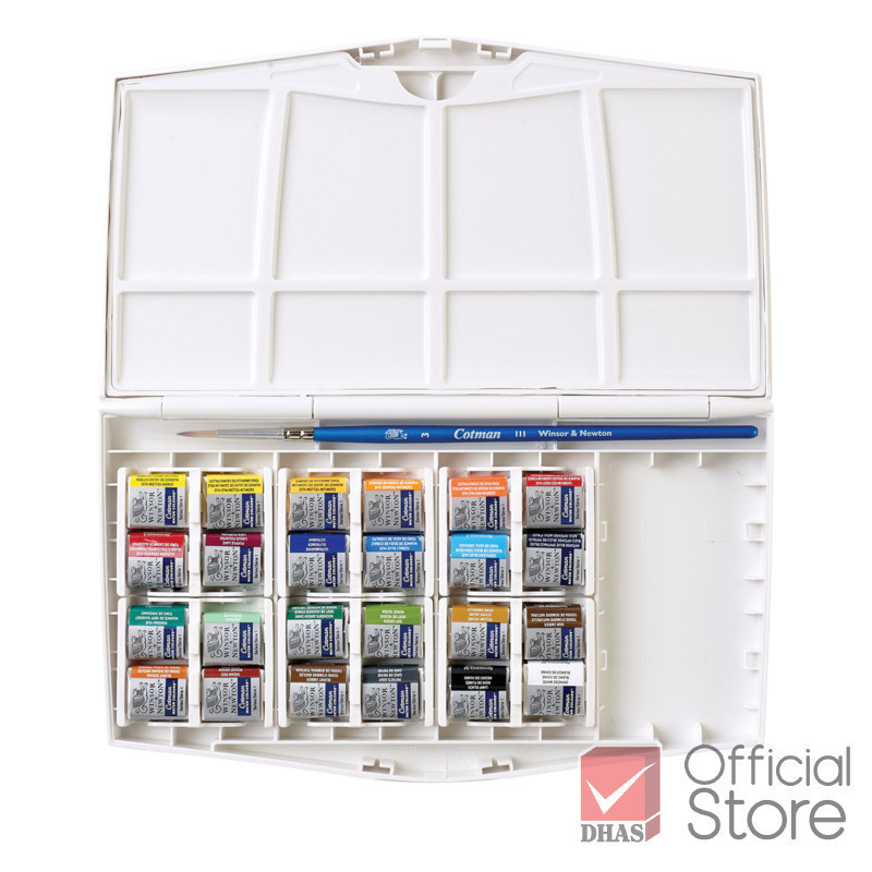 Winsor&Newton Cotman สีน้ำ ชุดสีน้ำก้อน ฟิวพลัส 24 สี #0390376 จำนวน 1 กล่อง — صورة 4