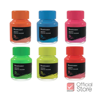 Renaissance สีอะคริลิค 20 มล. สีสะท้อนแสง 6 เฉดสี จำนวน 1 ขวด