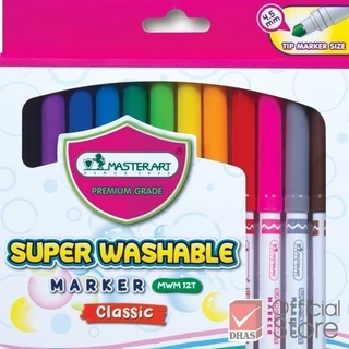 Master Art มาสเตอร์อาร์ต สีเมจิก ปากกาเมจิก ล้างออกได้ 12 สี รุ่นคลาสสิค MWM12T จำนวน 1 กล่อง