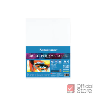 Renaissance กระดาษ กระดาษวาดเขียน ผิวหยาบ A4 200G 50 แผ่น จำนวน 1 ห่อ