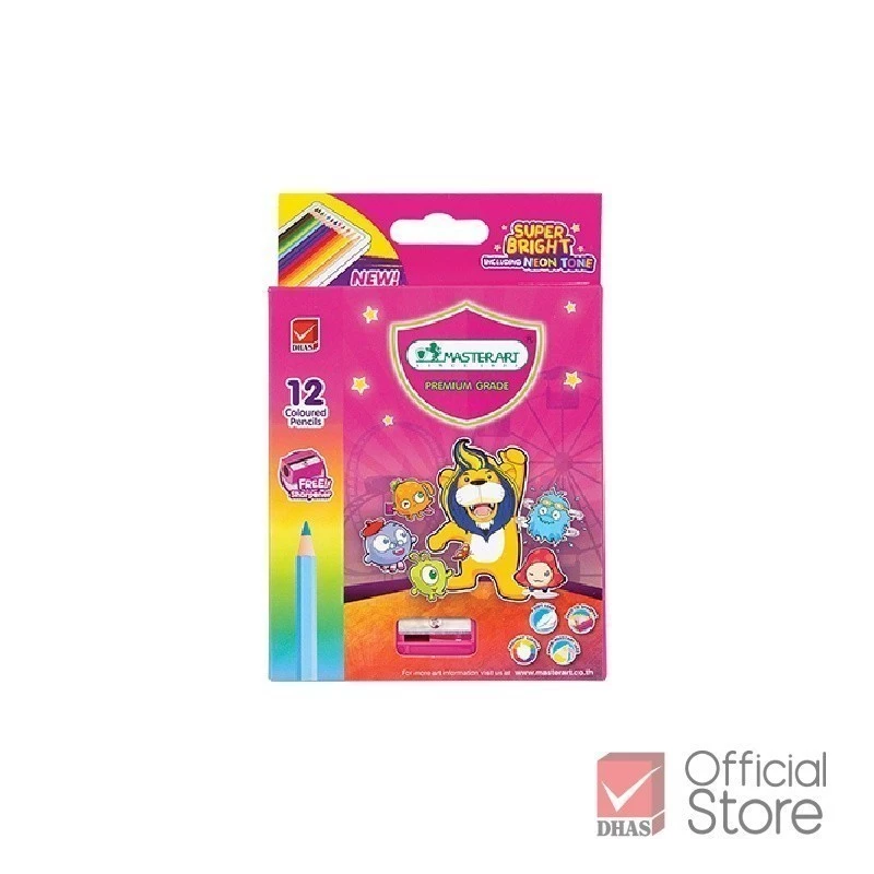 Master Art สีไม้ รุ่น Super Bright 12 สี (แท่งสั้น) พกพาสะดวก - 1 กล่อง thumbnail 4