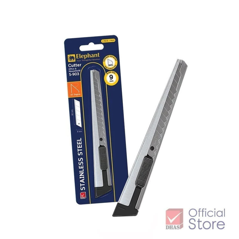 Elephant คัตเตอร์ มีดคัตเตอร์ Economy รุ่น S-903 9 มม. 45° ใบมีด SK5 จำนวน 1 อัน