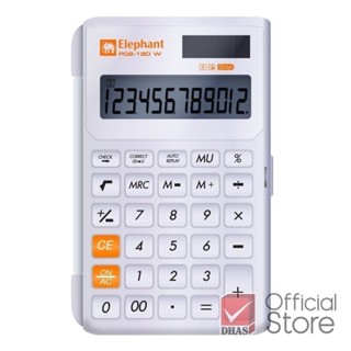 Illumix เครื่องคิดเลข เครื่องคิดเลขแบบพกพา รุ่น P02-12D สีขา…