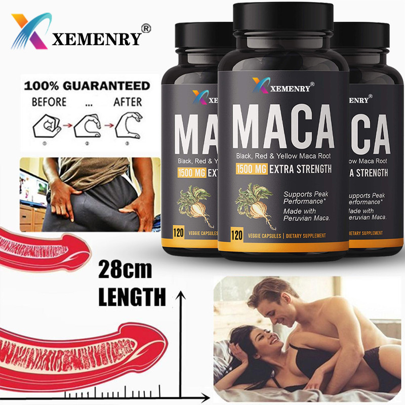 Xemenry Premium Organic Maca Root Capsules พร้อมสารสกัดจากพริกไทยดํา, ปราศจากกลูเตน, Non-GMO, Energy & Vitality, ผลิตภัณฑ์เสริมอาหารจากธรรมชาติสําหรับผู้ชายและผู้หญิง