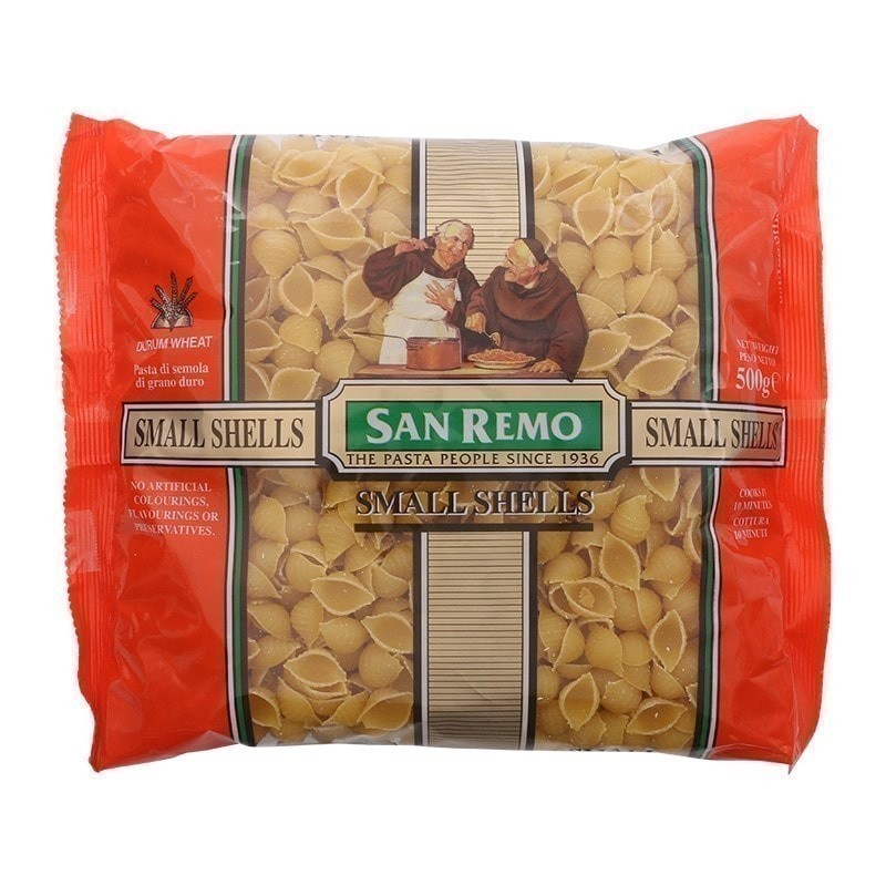 SANREMO แซนรีโมพาสต้ารูปเปลือกหอยขนาดเล็ก 500กรัม [9310155203432]