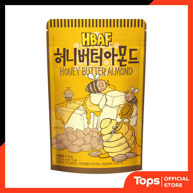 HBAF เอชบีเอเอฟอัลมอนด์อบรสเนยน้ำผึ้ง 190กรัม [8809022200175]