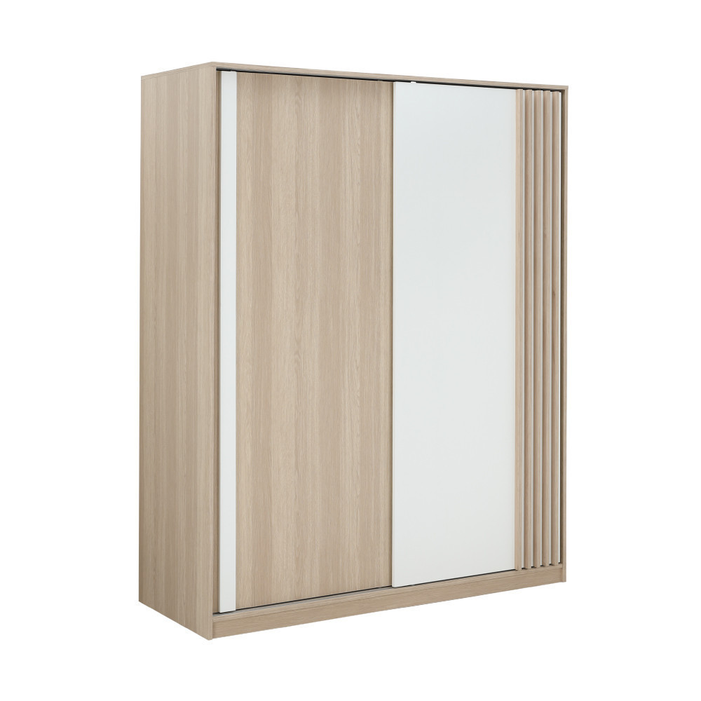 INDEX LIVING MALL ตู้เสื้อผ้าบานสไลด์ รุ่นวาร่า ขนาด 160 ซม. – สีเลอบาน่า โอ๊ค/ขาว