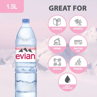 [ช้อป 3,000 ส่งฟรี กทม. และปริมณฑลบางพื้นที่] Evian Natural Mineral Water เอเวียง น้ำแร่ธรรมชาติ 1.5 ลิตร x 12 ขวด