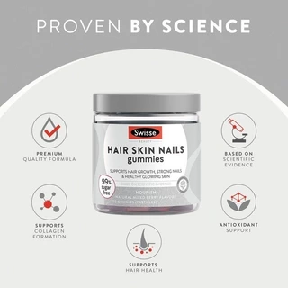 Swisse Beauty เยลลี่เคี้ยวได้ 99% ปราศจากน้ำตาล (ผม ผิว เล็บ คอลลาเจน เสริมสร้างภูมิคุ้มกัน โพรไบโอติก น้ำส้มสายชูหมักจากแอปเปิ้ล + ไฟเบอร์ มัลติวิตามิน) (EXP:05 2027)