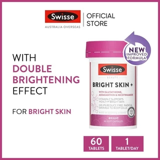 Swisse Beauty Bright Skin+ 60 Soft Capsules บูสเตอร์ผิวใส ขาว ดูอ่อนเยาว์ (EXP:04 2027)