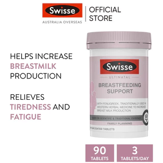 Swisse Ultinatal Breastfeeding Support อาหารเสริมสำหรับผู้ที่ให้นมบุตร 90 เม็ด (EXP:03 2028)
