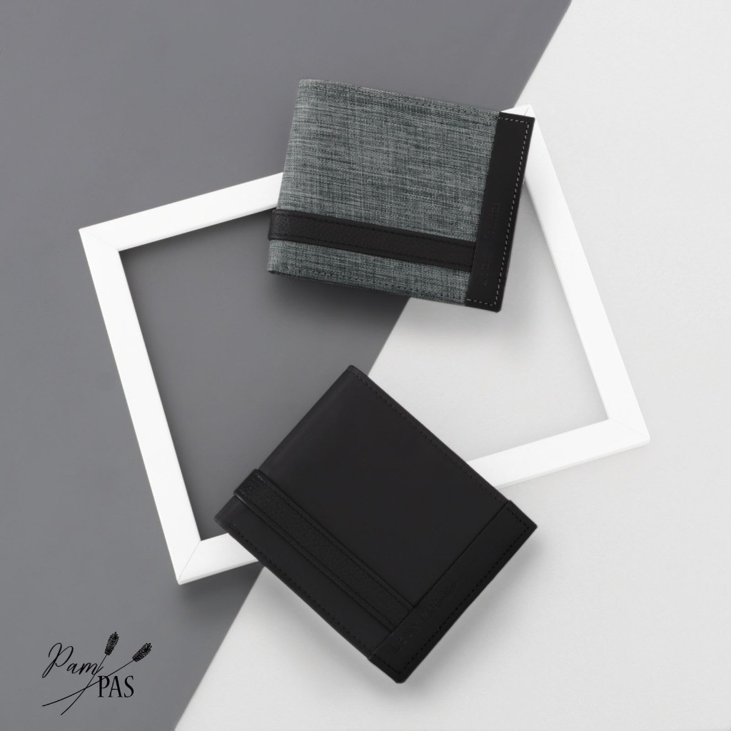 Louis Montini กระเป๋าผ้าไนล่อน กระเป๋าสตางค์ กระเป๋าพับสั้น Men's wallet TTM100