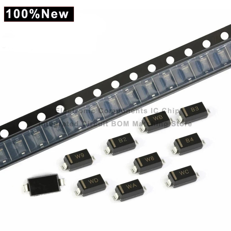 1000 ชิ้น SMA 1N5817 smd 1A 20V do-214ac IN5817 ไดโอดช็อก SS12