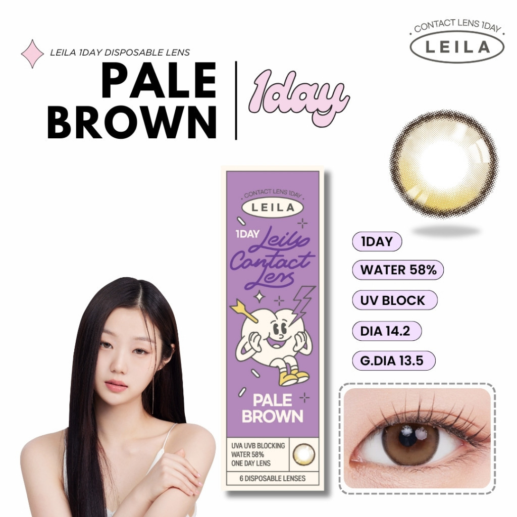 LEILA 1DAY Pale BROWN 6ชิ้น คอนแทคเลนส์รายวัน