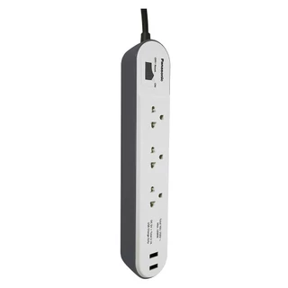PANASONIC รางปลั๊กไฟ 3ช่อง 1สวิตซ์ 2USB 2 ม. สีขาว จัดส่งโดย HomePro