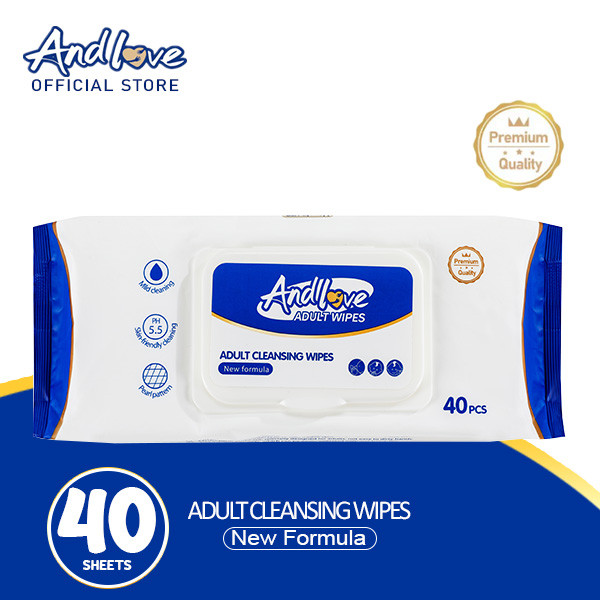 Andlove Wipes เซอร์เทนตี้ไวพ์ ผ้าเช็ดทำความสะอาดผิวสำหรับผู้ใหญ่ (40 pcs x 1 pack)