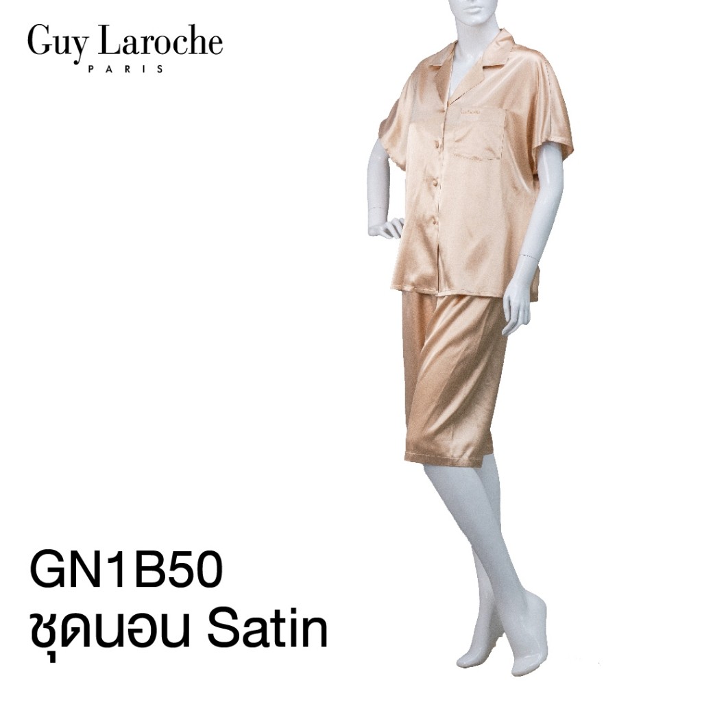 Guy Laroche ชุดนอน เสื้อ+กางเกง ผ้าซาตินผิวสัมผัส นุ่ม รูปที่ 5