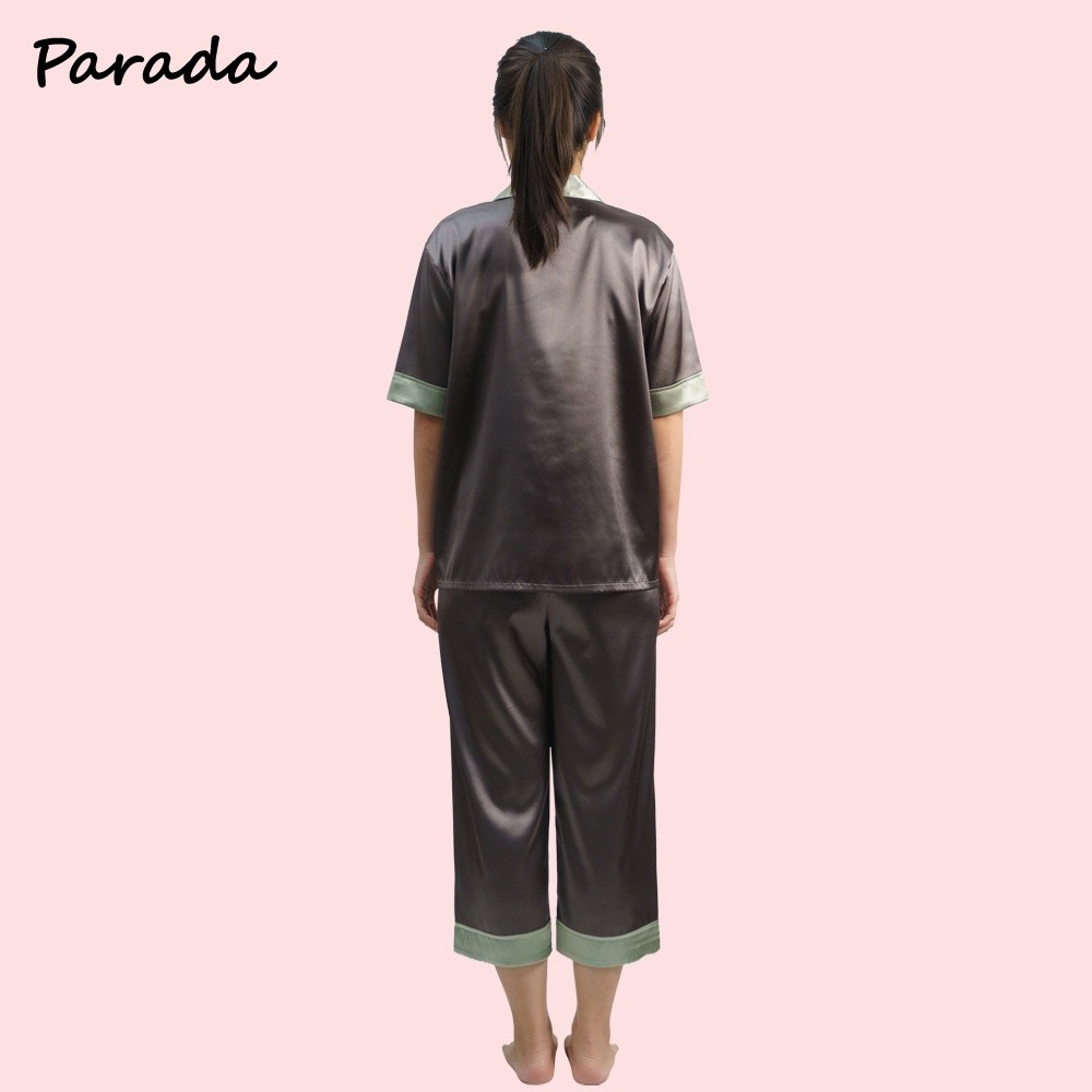 Parada ชุดนอนสำหรับผู้หญิง เสื้อแขนสั้น กางเกงขายาว 5 ส่วนผ้าผวาติน เนื้อผ้านุ่นเบาสบาย  ลื่นสวมใส่สบาย รุ่น CN9508. - รูปที่ 7