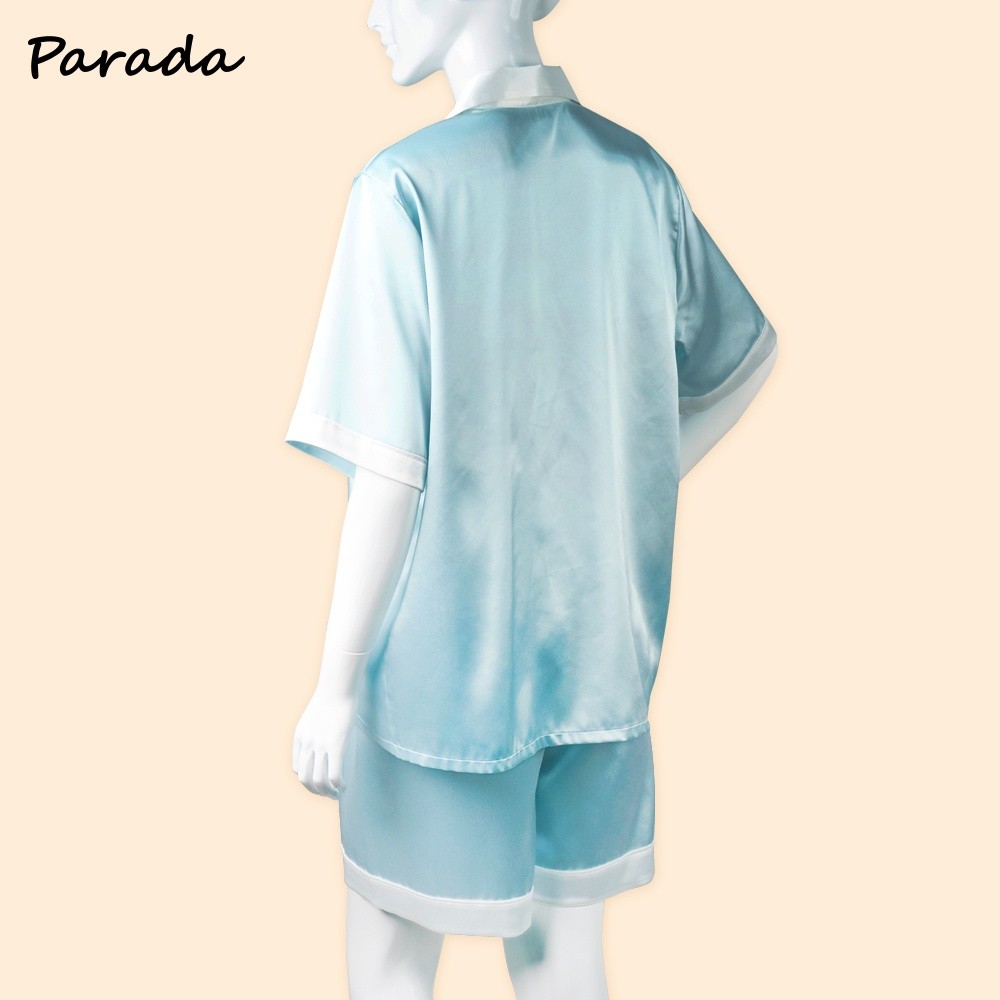 Parada ชุดนอน CW9506  PAJAMA  ของแท้ มาใหม่ สำหรับผู้หญิง  เสื้อแขนสั้น+กางเกงขาสั้น ผ้าซาติน บางเบา สวมใส่สบาย - รูปที่ 4