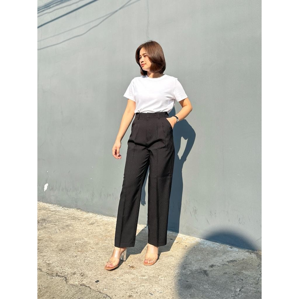 chewaonlinestore -กางเกงขายาว เอวสูง ทรงบอย - PC34