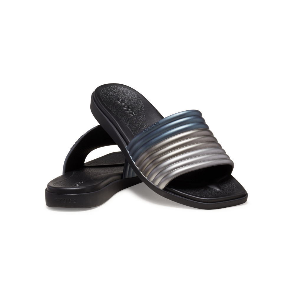 CROCS รองเท้าแตะผู้หญิง MIAMI METALLIC SLIDE รุ่น 210041001 - BLACK