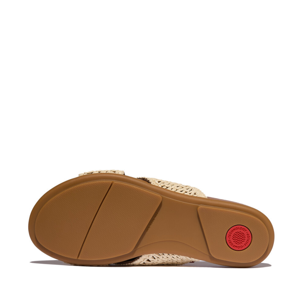 FITFLOP GRACIE WOVEN CROSS SLIDES รองเท้าแตะผู้หญิง รุ่น JA8-C25 สี OFF-WHITE