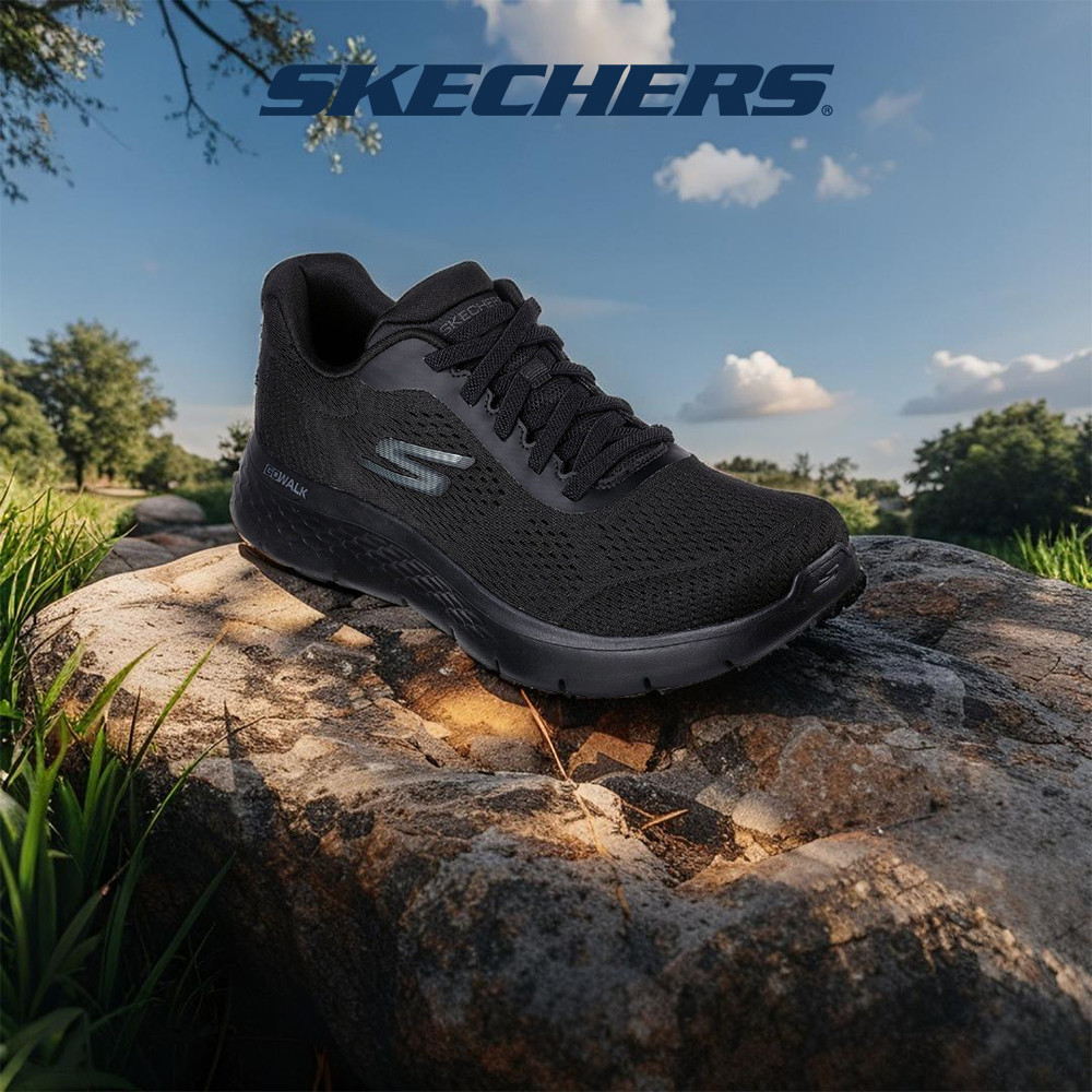 Skechers สเก็ตเชอร์ส รองเท้าผู้ชาย Men GoWalk Flex Remark Walking Shoes - 216486-BBK Air-Cooled Goga
