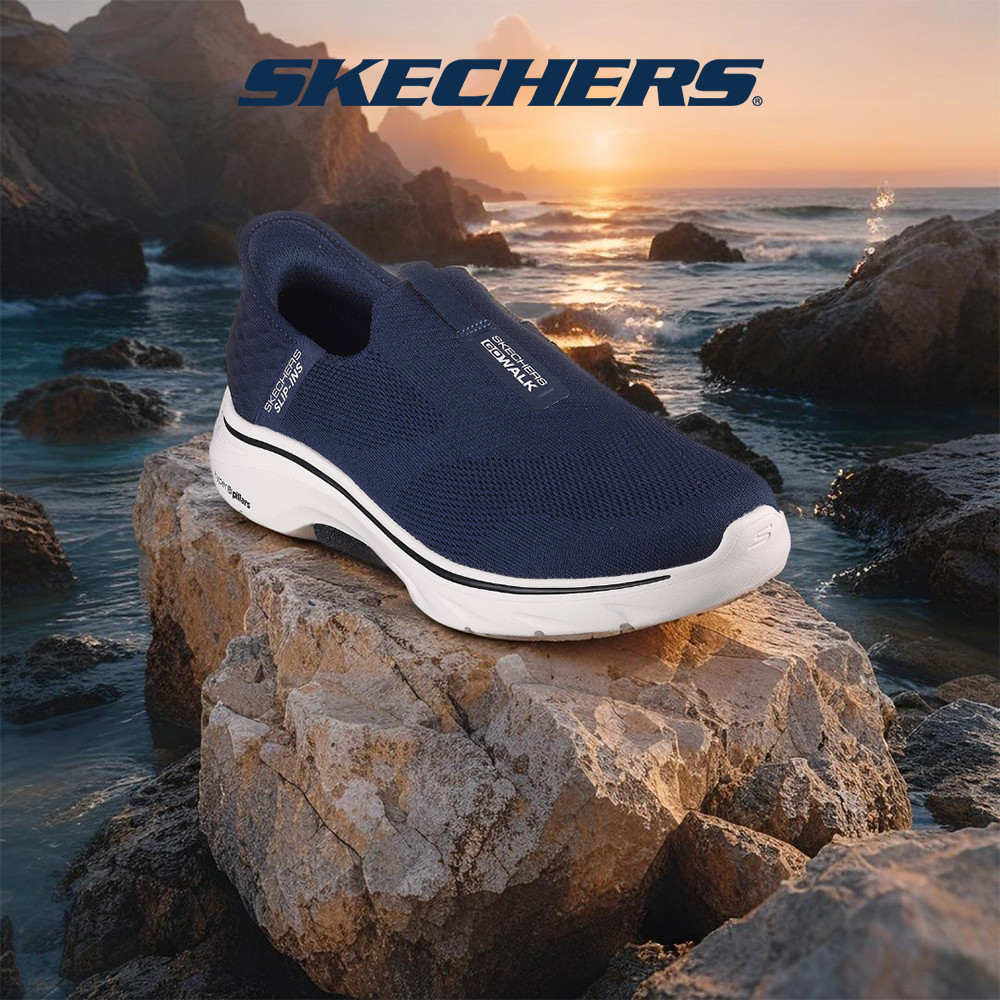 Skechers สเก็ตเชอร์ส รองเท้าผู้ชาย Men Slip-ins GOwalk 7 Easy On 2 Walking Shoes - 216641-NVY Memory