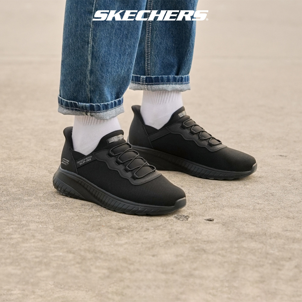 Skechers สเก็ตเชอร์ส รองเท้าลำลองผู้ชาย Men Slip-ins BOBS Sport Squad Chaos Daily Hype Casual Shoes - 118300-BBK