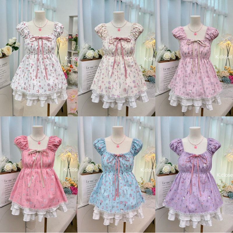 เสื้อเจ้าหญิงแขนตุ๊กตาแต่งโบว์แฟชั่นหวาน K.doll top 💗❤️