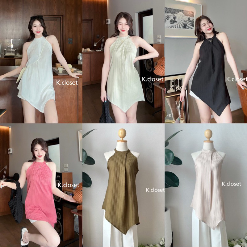 เสื้อทรงปลายเฉียง ผูกหลัง ทรงสวยเสื้อตัวยาว - รูปที่ 2