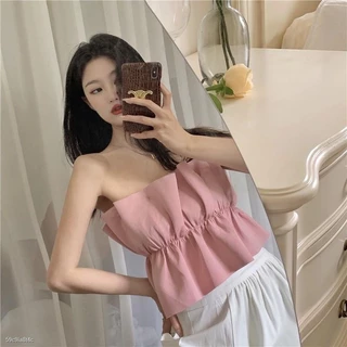 เสื้อเกาะอกจีบระบาย❤️