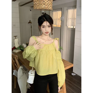 เสื้อผูกโบว์ไหล่สไตล์เกาหลี ทรงใหญ่สาวอวบใส่ได้🎀❤️