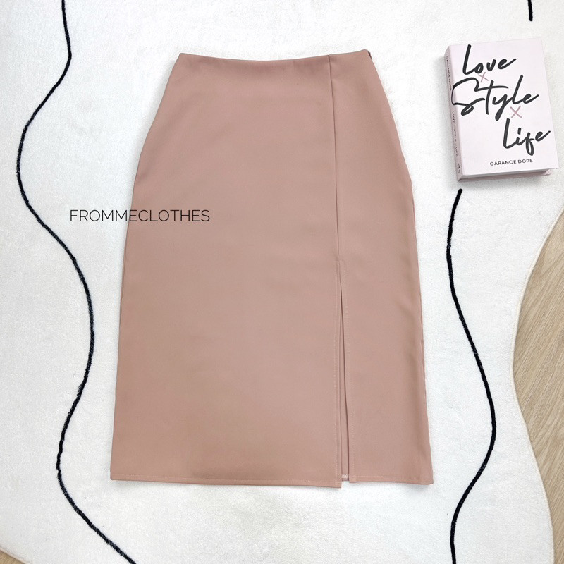 Frommeclothes กระโปรงทรงเอยาวผ่าหน้า ยาว32นิ้ว(XS-2XL) ราคา ถูกที่สุด ดีลบีเคเค แกลเลอรีภาพที่ 8