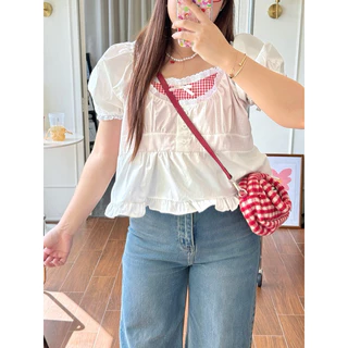 Shortcake butter top🍒💙”เสื้อที่สาวอาวอวบไม่มีไม่ได้!"
