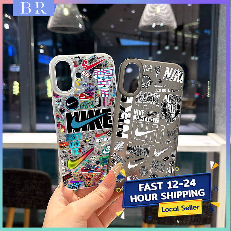 เคสโทรศัพท์มือถืออะคริลิคใส For iPhone16 15 14 11 13 12 Pro Max X XS XR 7P 8Plus นุ่มป้องกันการชน ส่งจากไทยส โลโก้แบรนด์