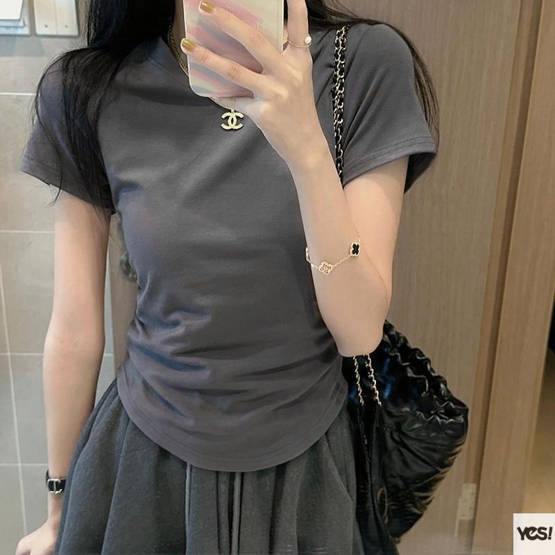 เสื้อยืดแขนสั้นที่ผิดปกติผู้หญิง YES