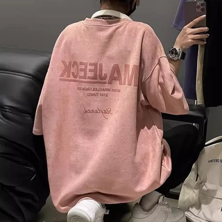 TLHGQ เสื้อยืดคอกลม แขนสั้น หนังกลับ ลําลอง สไตล์เรโทร อเมริกัน สตรีท อินเทรนด์ เหมาะกับฤดูร้อน สําหรับผู้ชาย