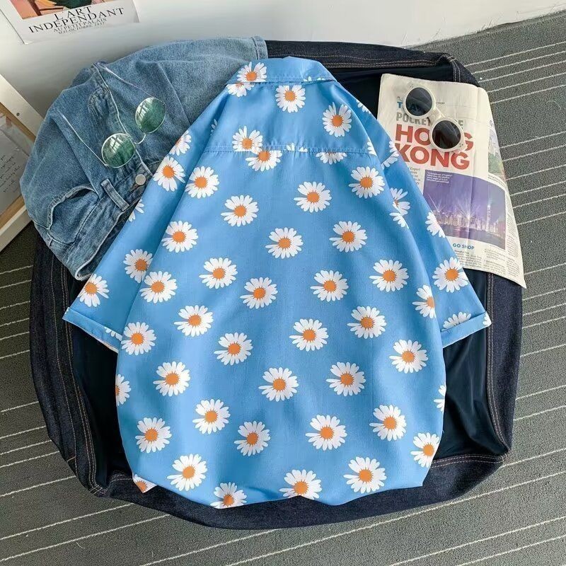 เสื้อเชิ้ตลายดอกไม้ แขนสั้น ชายและหญิง เสื้อคู่ thumbnail 6