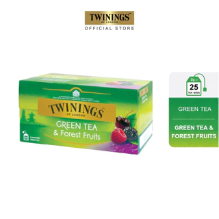 ทไวนิงส์ ชาเขียว กรีนที ฟลอเรสฟรุ๊ต ชนิดซอง 1.5 กรัม แพ็ค 25 ซอง Twinings Green Forest Fruits 1.5 g. Pack 25 Tea Bags