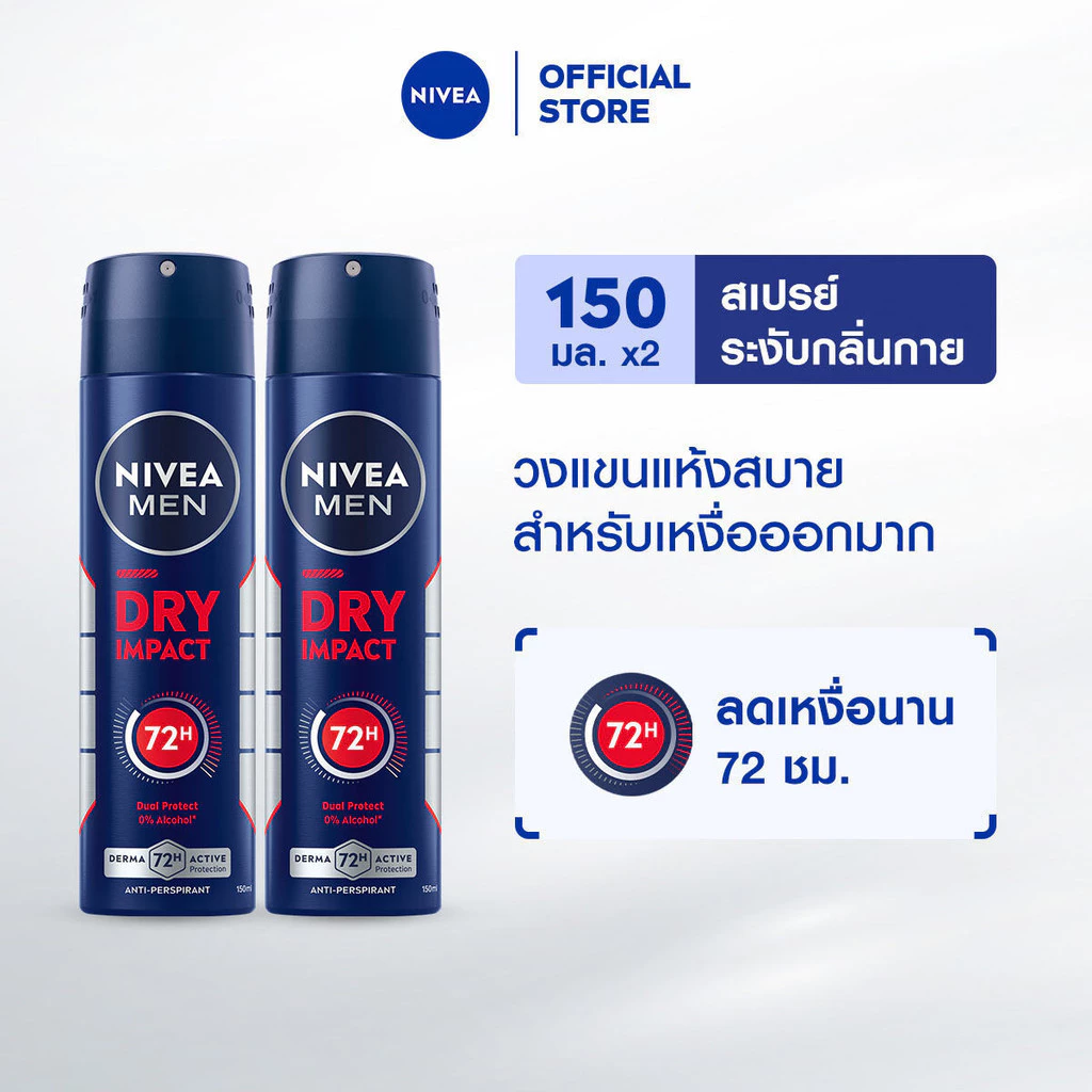 นีเวีย เมน ดราย อิมแพ็ค สเปรย์ 150 มล. 2ชิ้น NIVEA