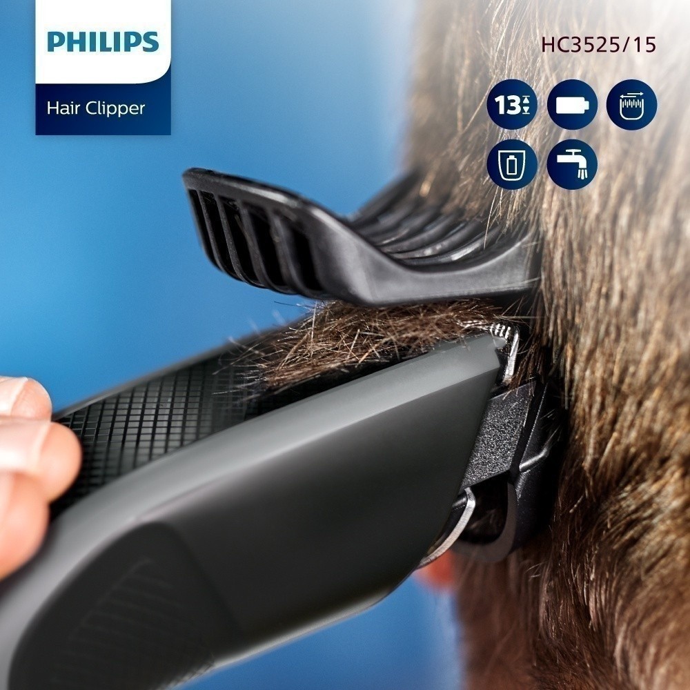 Philips ฟิลิปส์ ปัตตาเลี่ยนไฟฟ้า ตัดผม ตกแต่งผม พร้อมหวีรอง ปรับได้ 12 ระดับ 1-24 มม. รุ่น HC3525/15 - รูปที่ 3