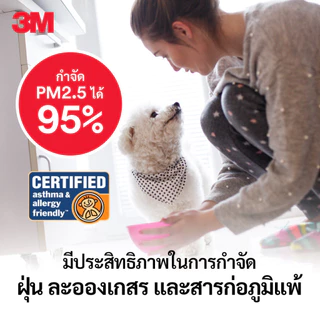 3M™ แผ่นกรองสิ่งแปลกปลอมในอากาศ สำหรับใส่เครื่องปรับอากาศ, ดักจับสารก่อภูมิแพ้และ PM 2.5, รุ่น 9808