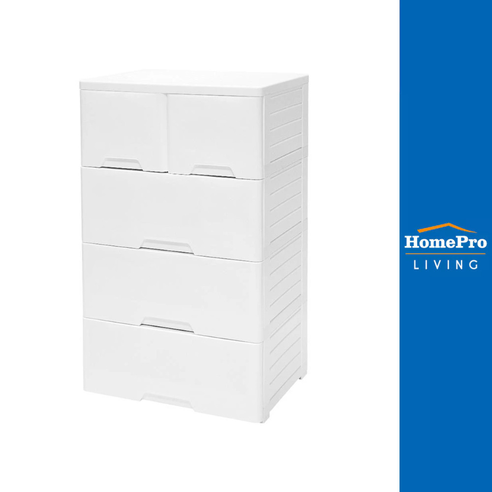 STACKO ตู้ลิ้นชัก 4 ชั้นทึบ NEAT 65x46x105 ซม. สีขาว จัดส่งโดย HomePro