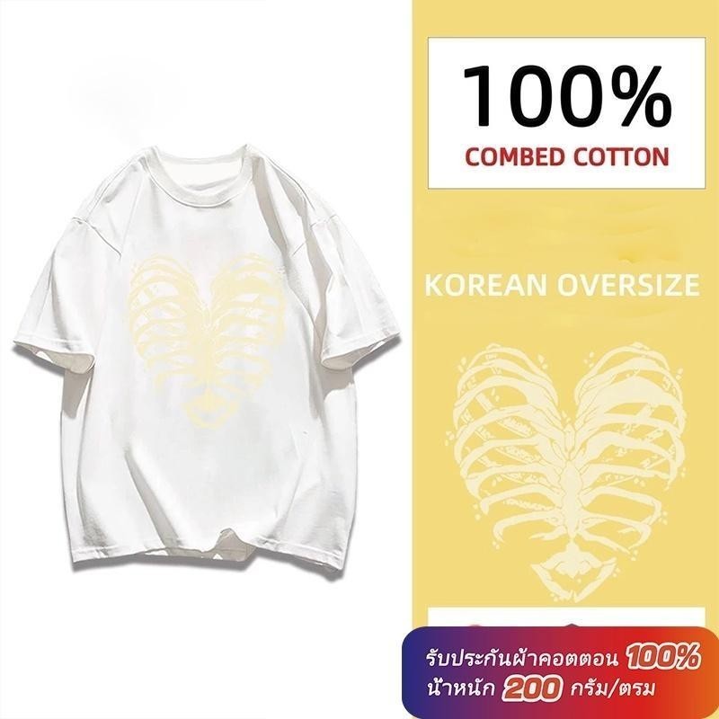 (Cotton 100%) เสื้อยืดชาย ผู้หญิง คอกลม สีดำ สีขาว วินเทจ แฟชั่นย้อนยุค ผ้าฝ้าย วัยผู้ใหญ่ ชุดคู่รัก พิเศษขนาดใหญ่ Cotton 100 % ค1103