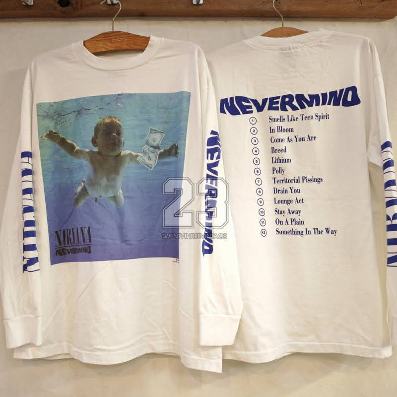 [ 23 ] NIRVANA Never Mind แขนยาว เสื้อวินเทจ เสื้อทัวร์ วงร๊อก เด็ก โปรโมทอัลบั้ม วงร๊อค วินเทจ vint